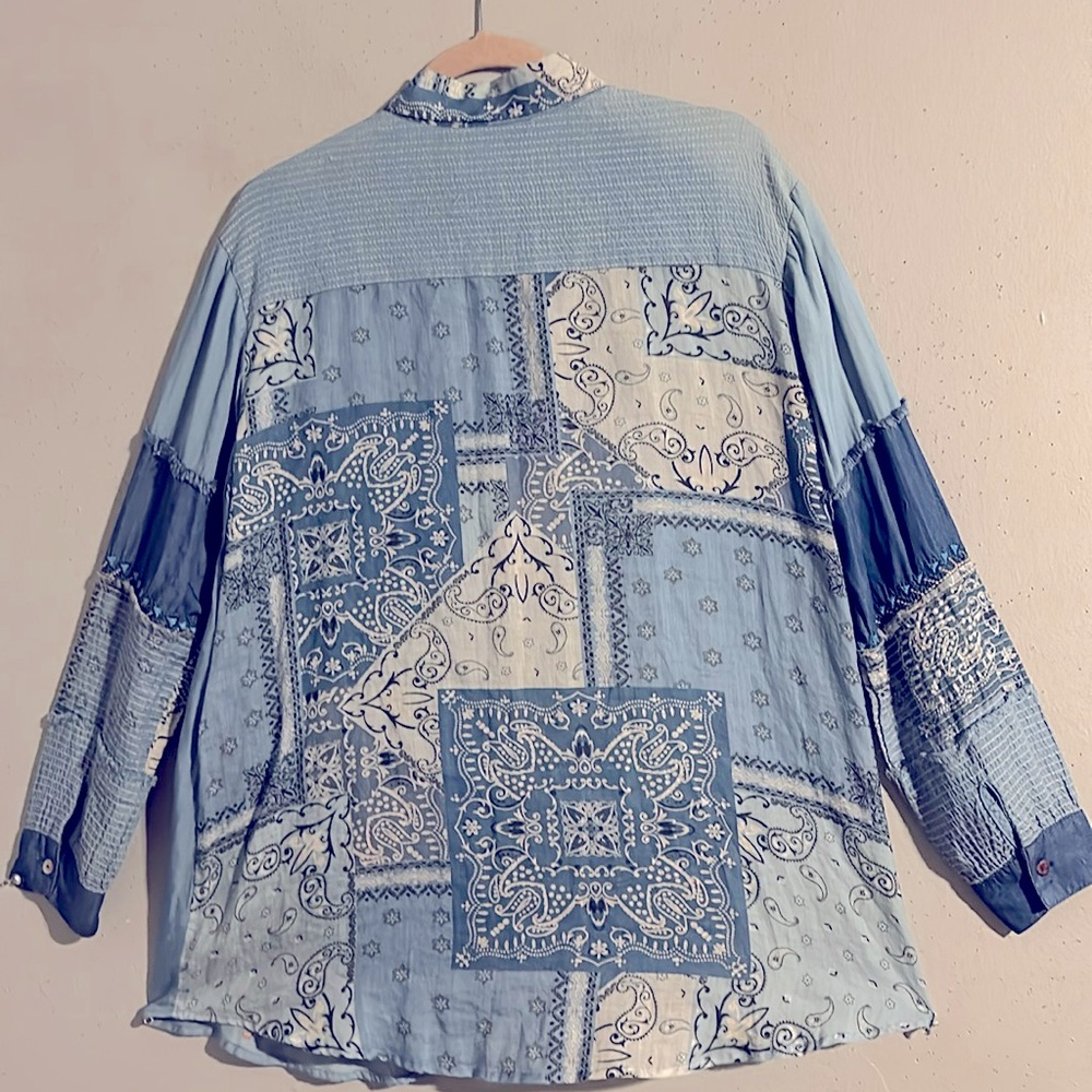 Johnny Was Button Down Top. Multi Color Pip To Pi… - image 3